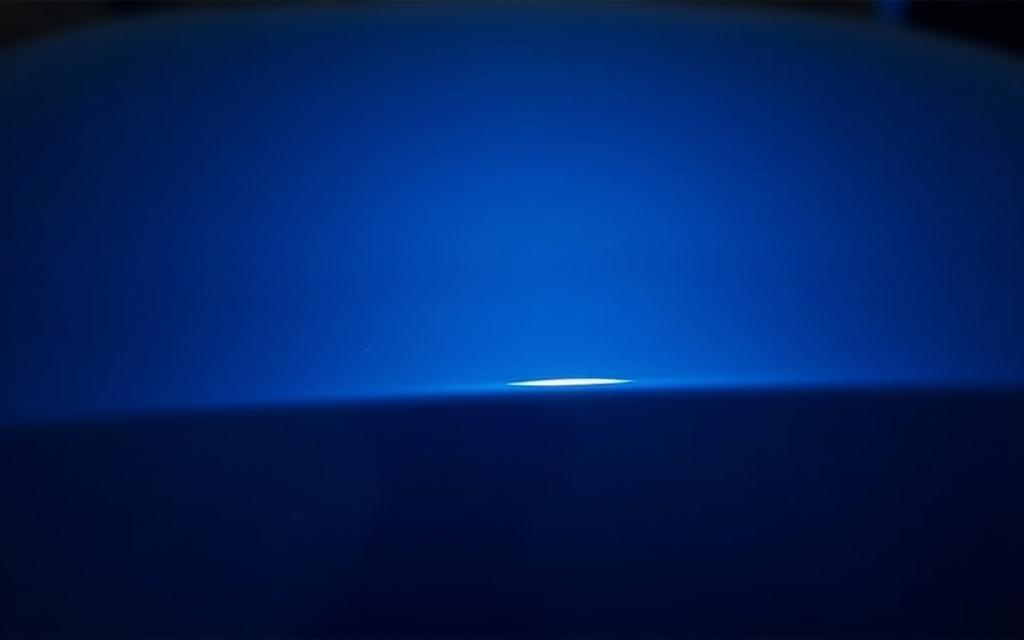 The same blue sedan with a flawless, mirror-like finish after paint correction